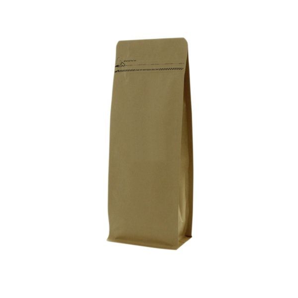 Flat bottom pouch kraft paper with front zipper - brown - 140x360+{47,5+47,5} mm (2,8-3,3 ltr)