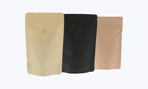 Kraft paper coffee pouches